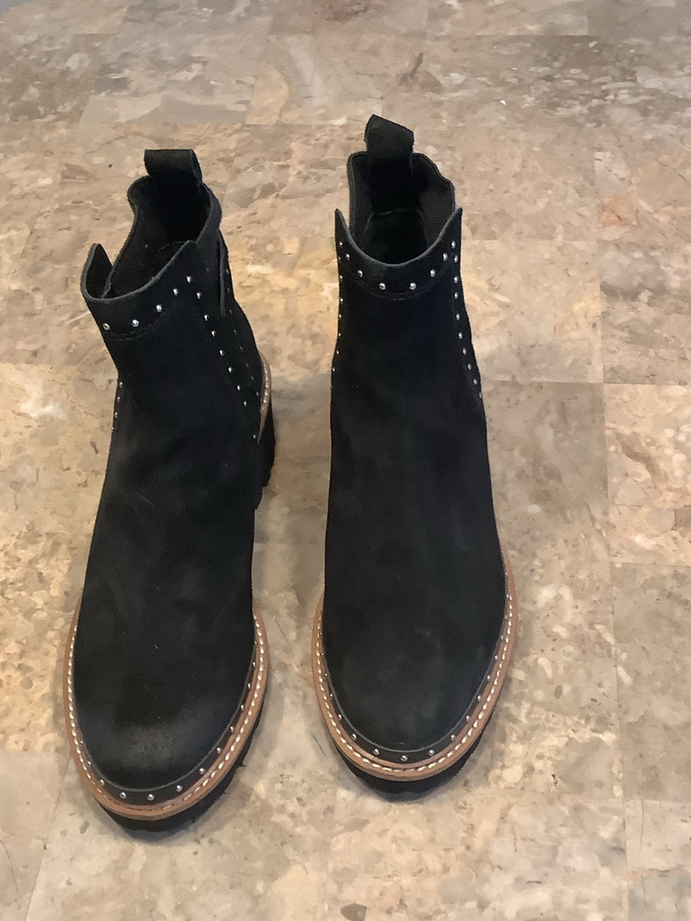 Dolce Vita Black Suede Studded Ankle Booties